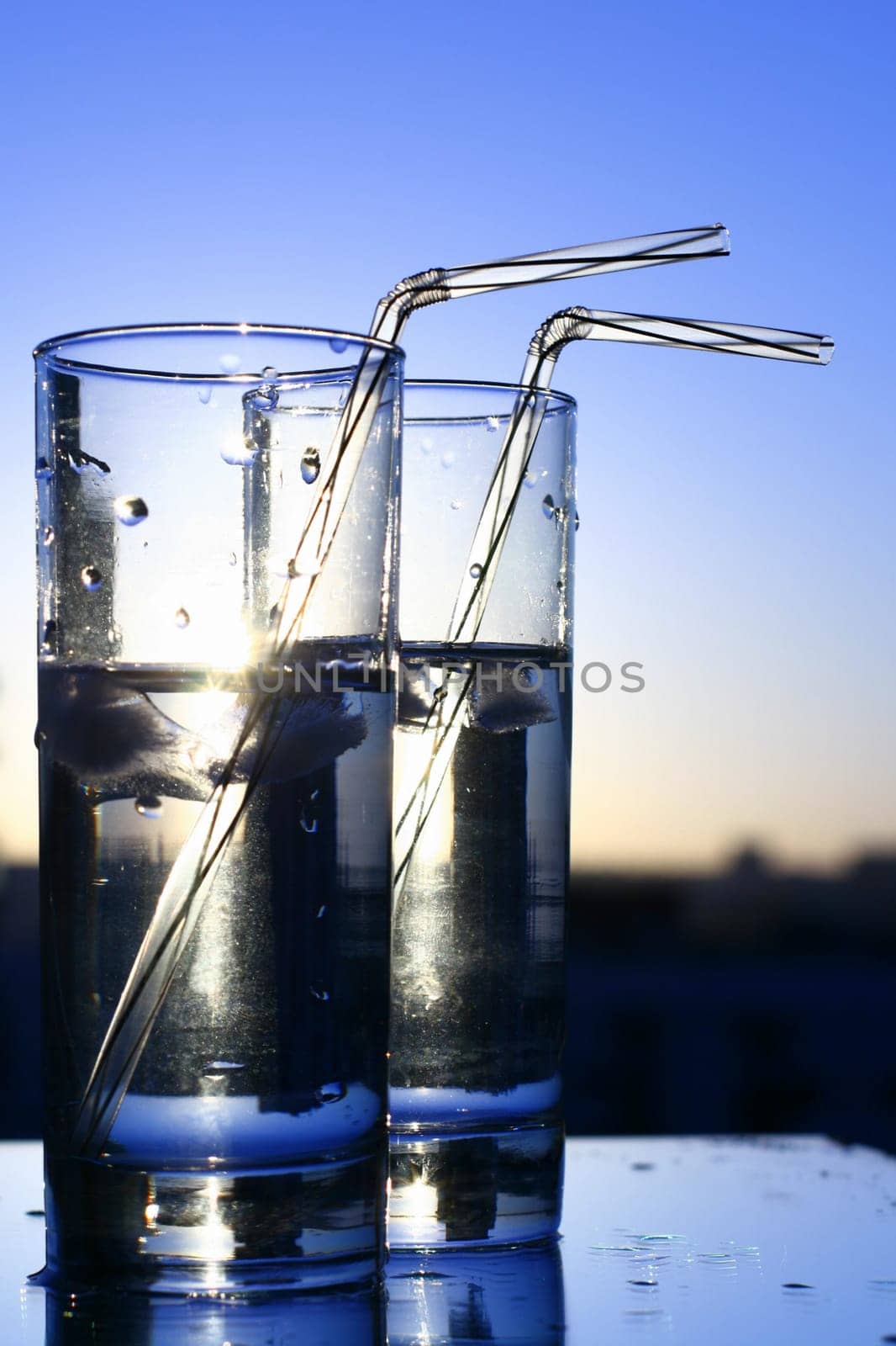 clean cold fresh water in the glass