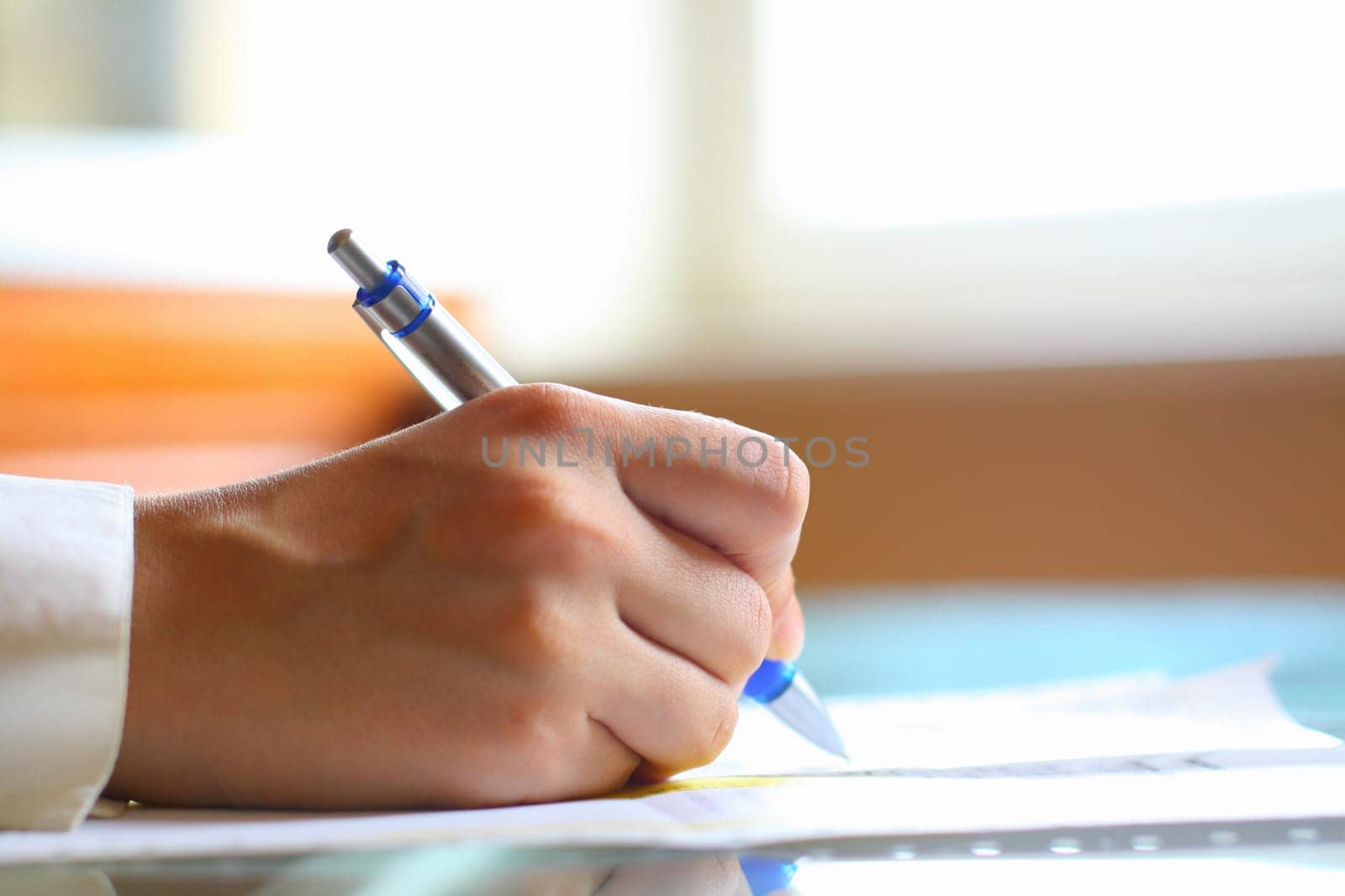 hand writing close up - pen work background