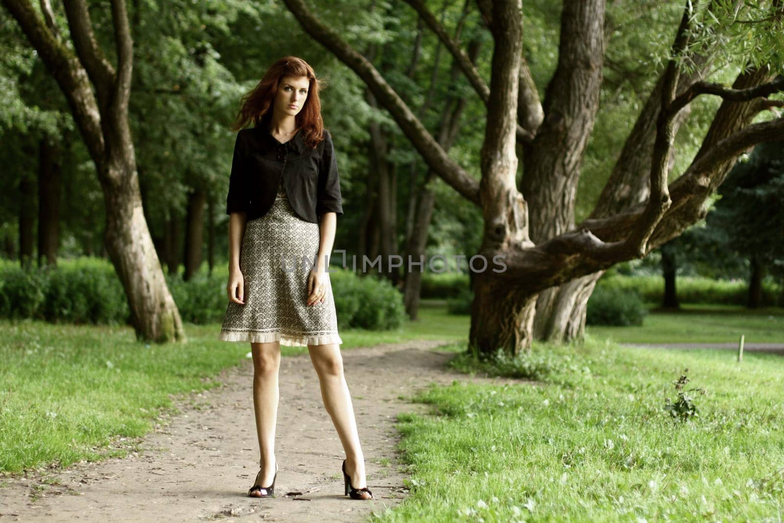 beautiful happy young girl in the park