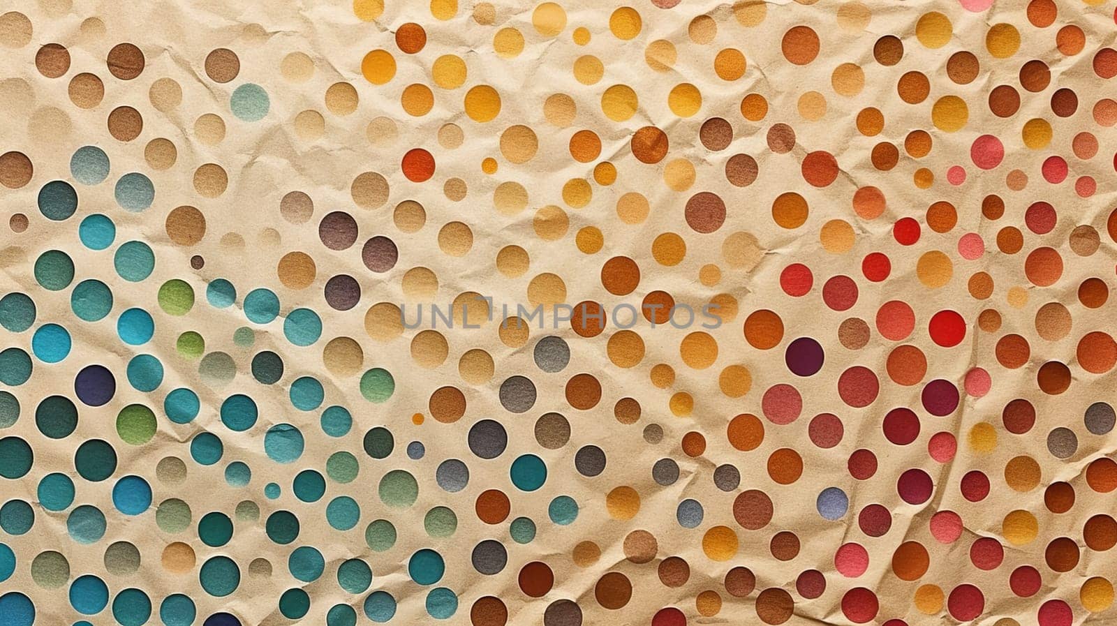 A piece of paper with multicolored circles on it