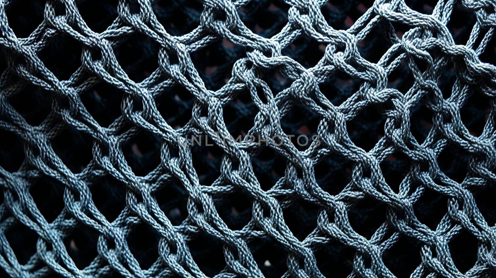 A close up view of a fishing net