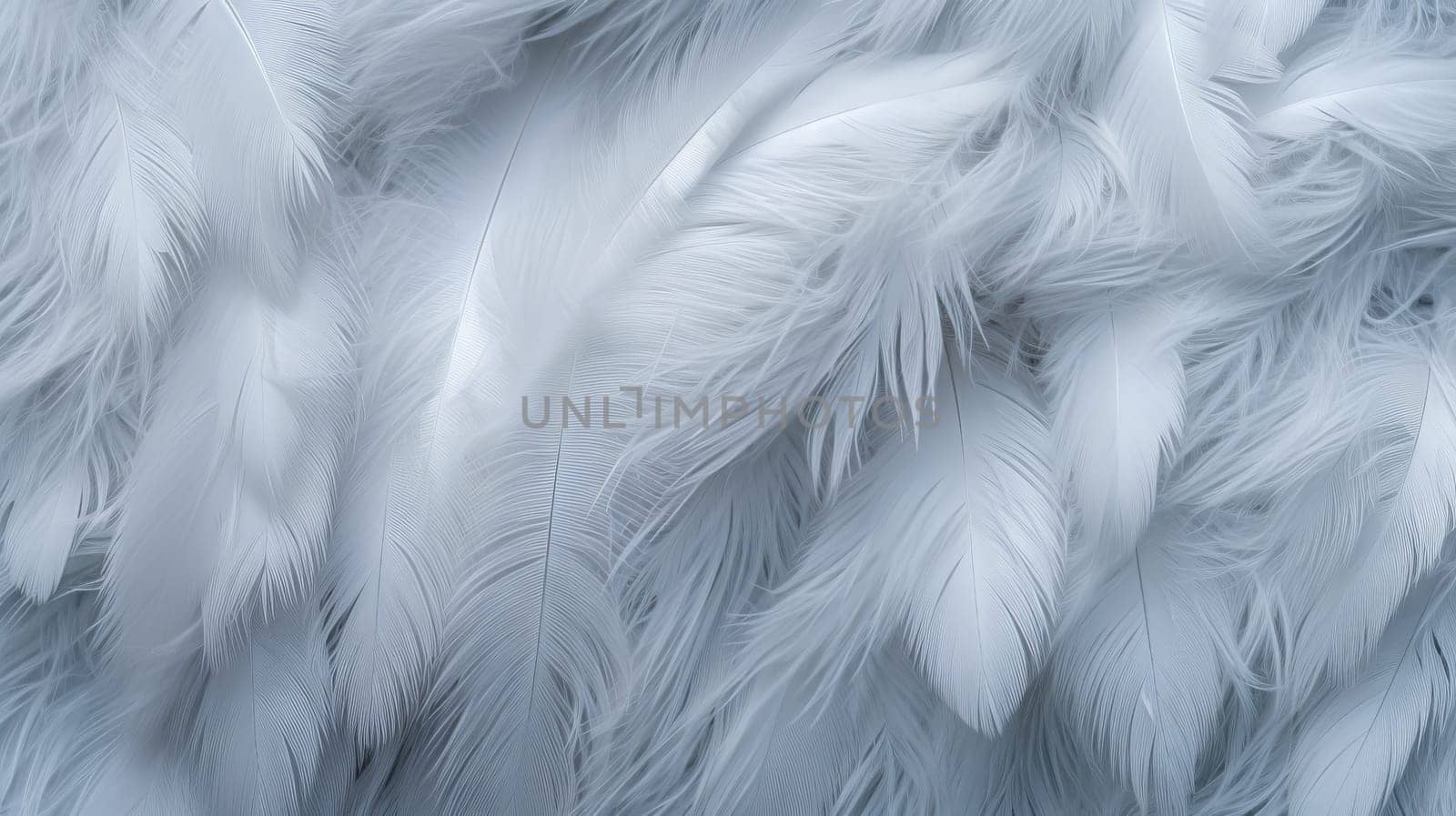 A close up of a white feather background