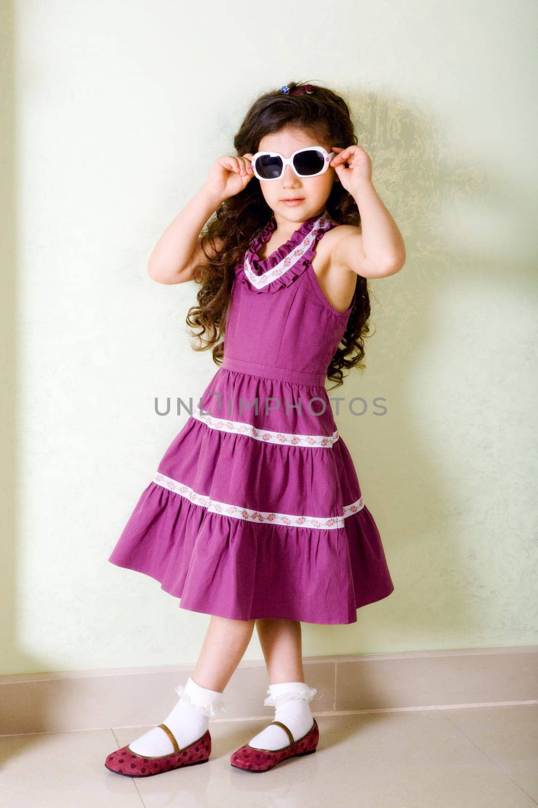 small model in sunglasses