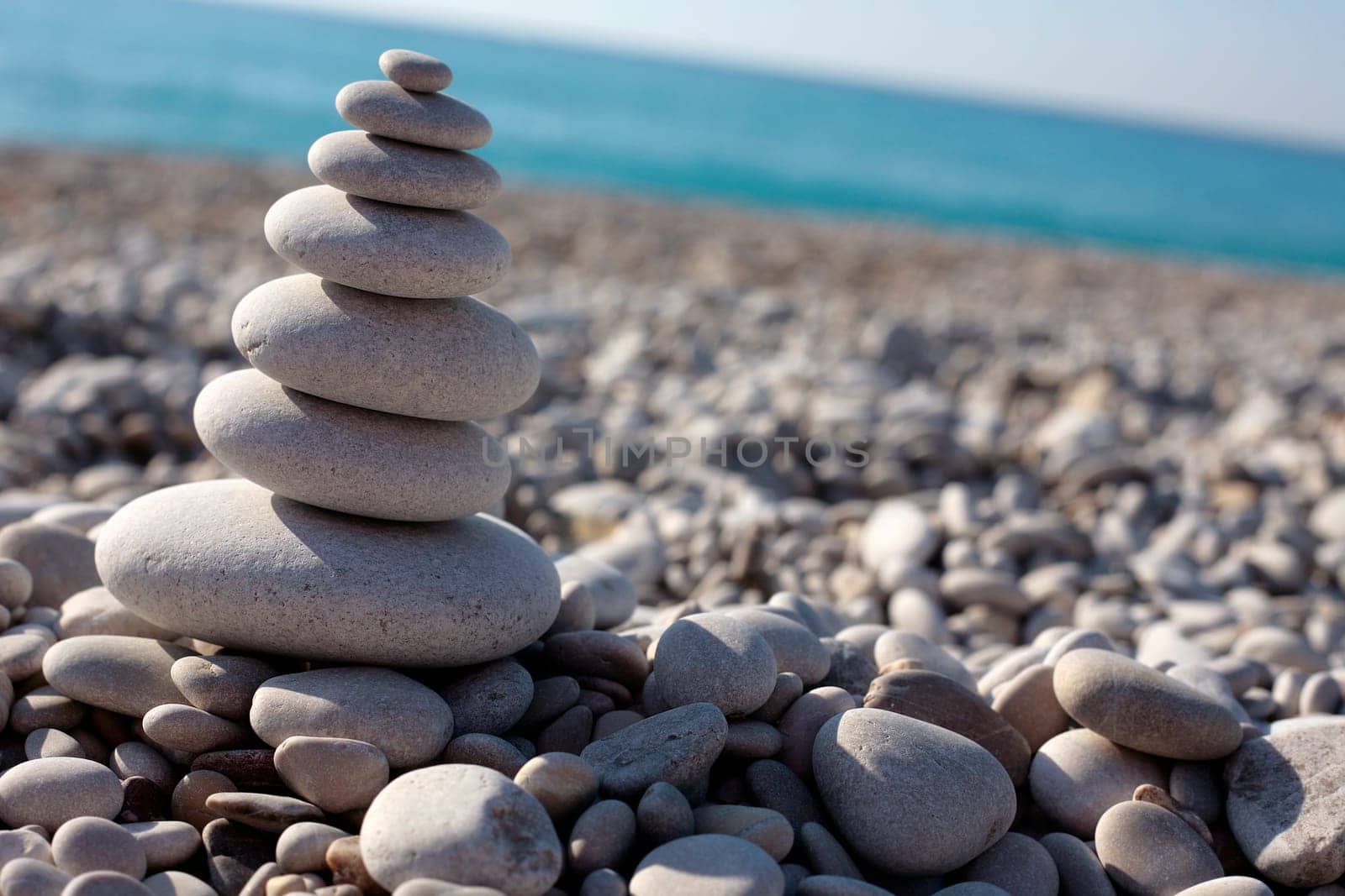 Stone Stack on a Pebble Beach