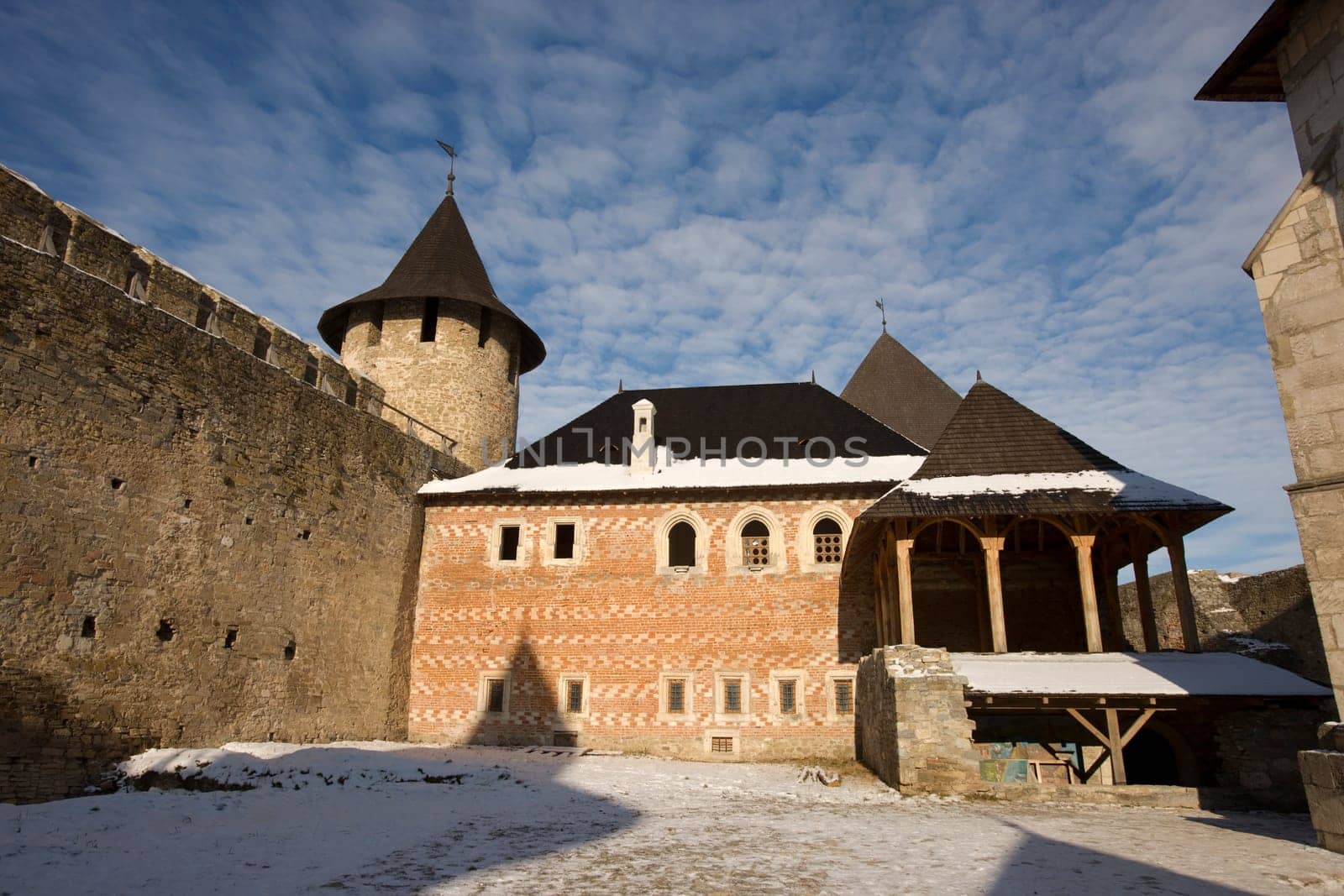 Winter view of the Ukrainian fortress Hotyn
