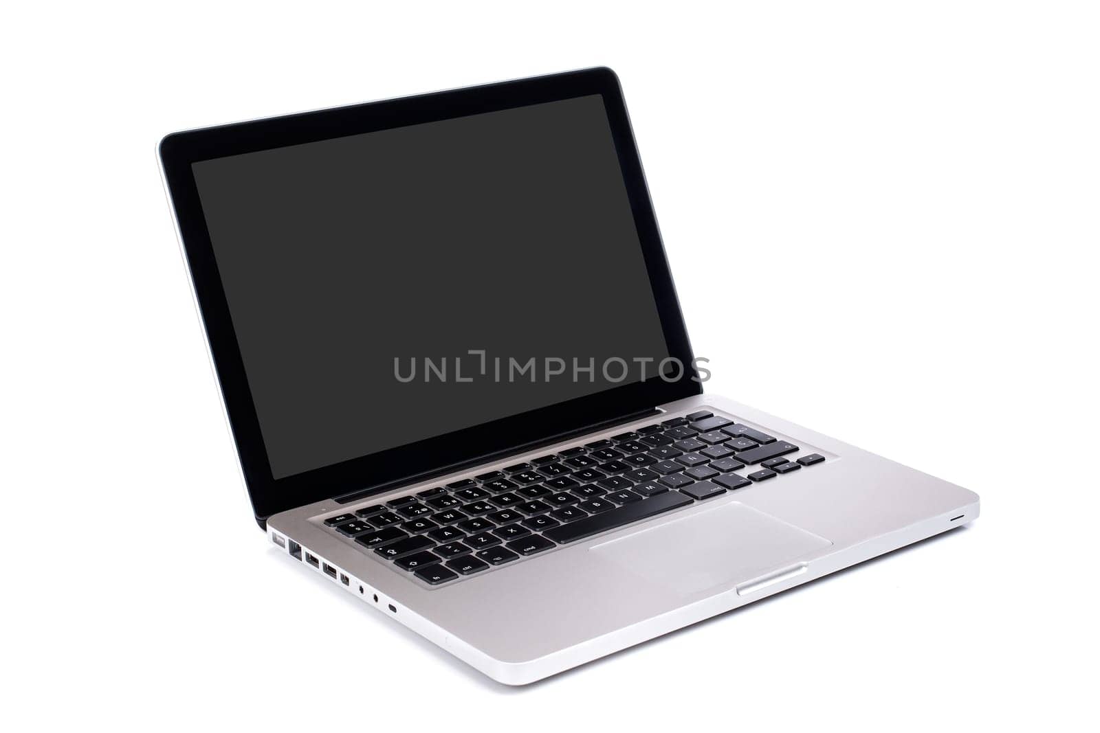 Modern and stylish laptop computer, isolated on a white background