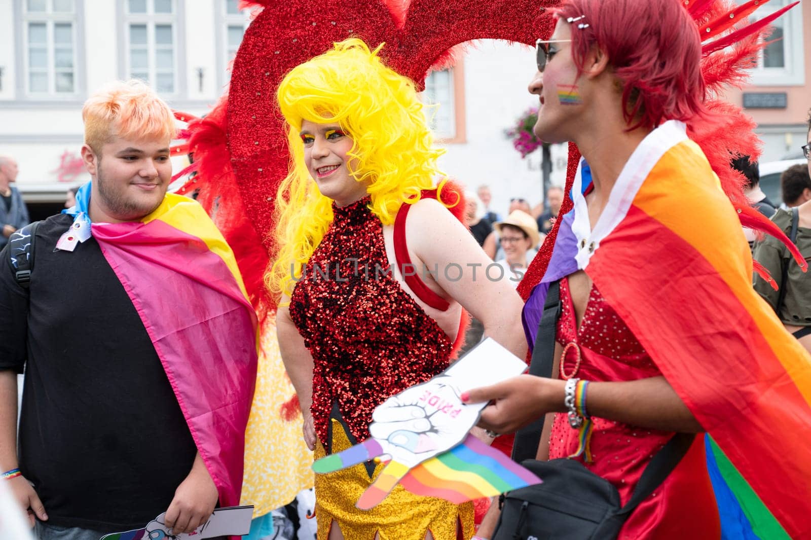 Christopher Street Day, gay, bisexual and lesbian parade, pride month, rainbow flag, equal rights event in Trier, CSD Germany on the 22.07.2023