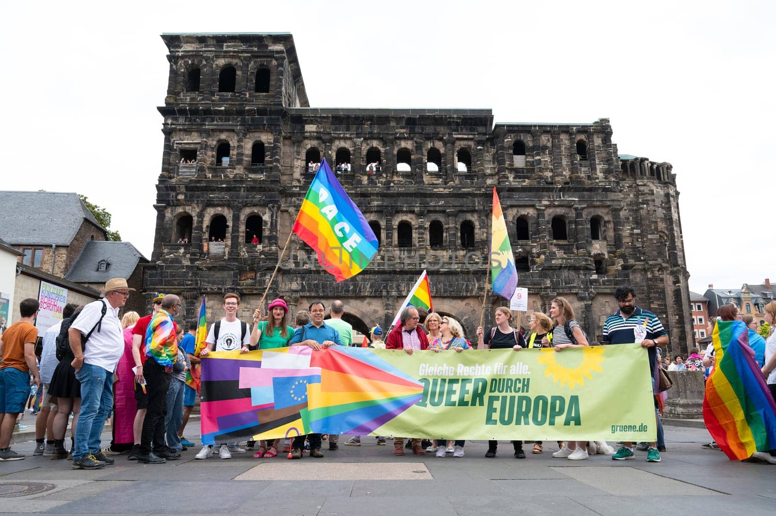 Christopher Street Day, gay, bisexual and lesbian parade, pride month, rainbow flag, equal rights event in Trier, CSD Germany on the 22.07.2023