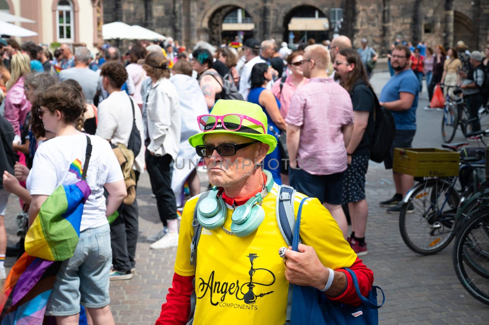 Christopher Street Day, gay, bisexual and lesbian parade, pride month, rainbow flag, equal rights event in Trier, CSD Germany on the 22.07.2023