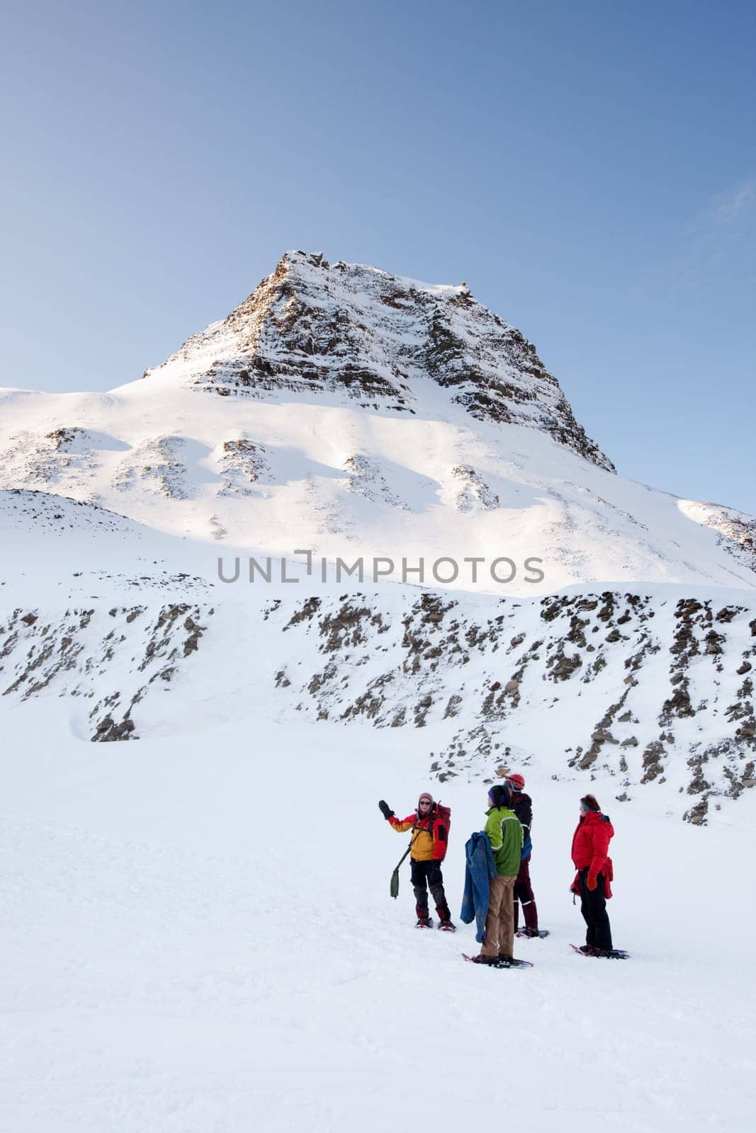 A guide on a short winter trek, Svalbard Norway
