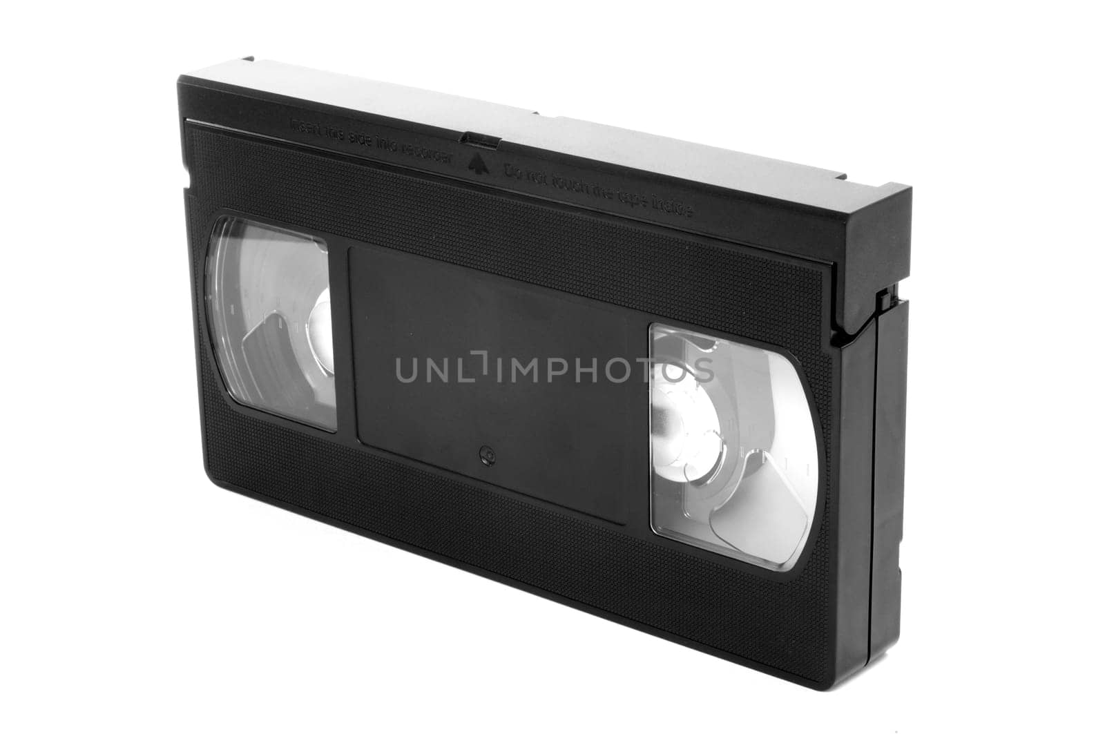 Black and white, of a VHS format video tape