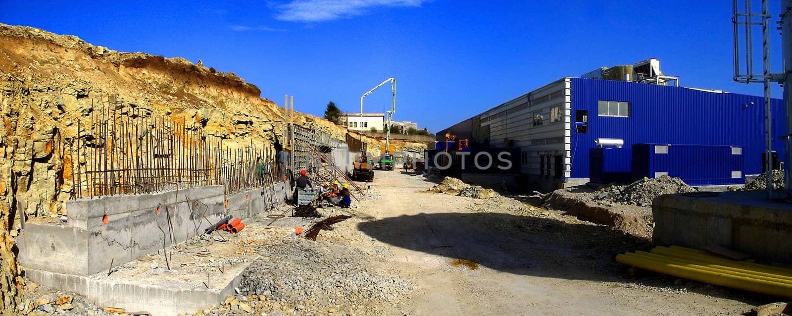 The building process  of hypermarket in Veliko Tarnovo, Bulgaria