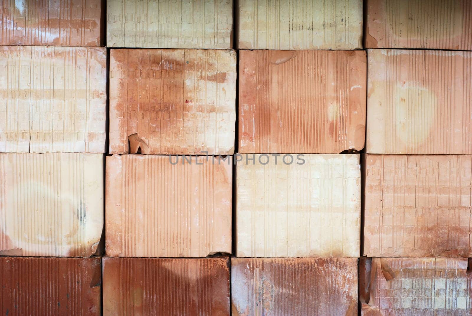 Details of a square brick wall