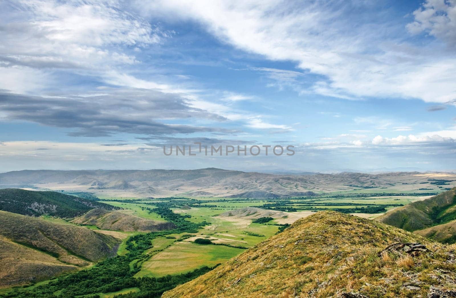 view on the valley from the mountain