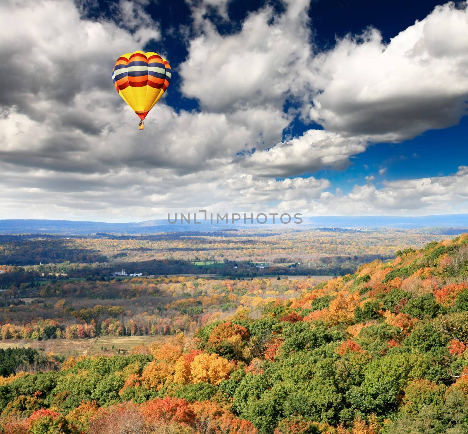 The foliage scenery from a highway overlook in New Jersey
