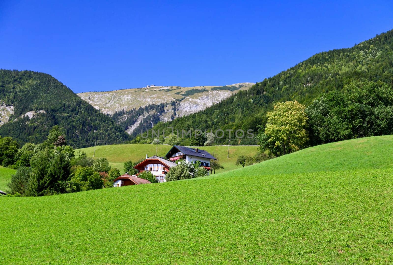 The beautiful countryside of St. Wolfgang in Lake district near Salzburg Austria
