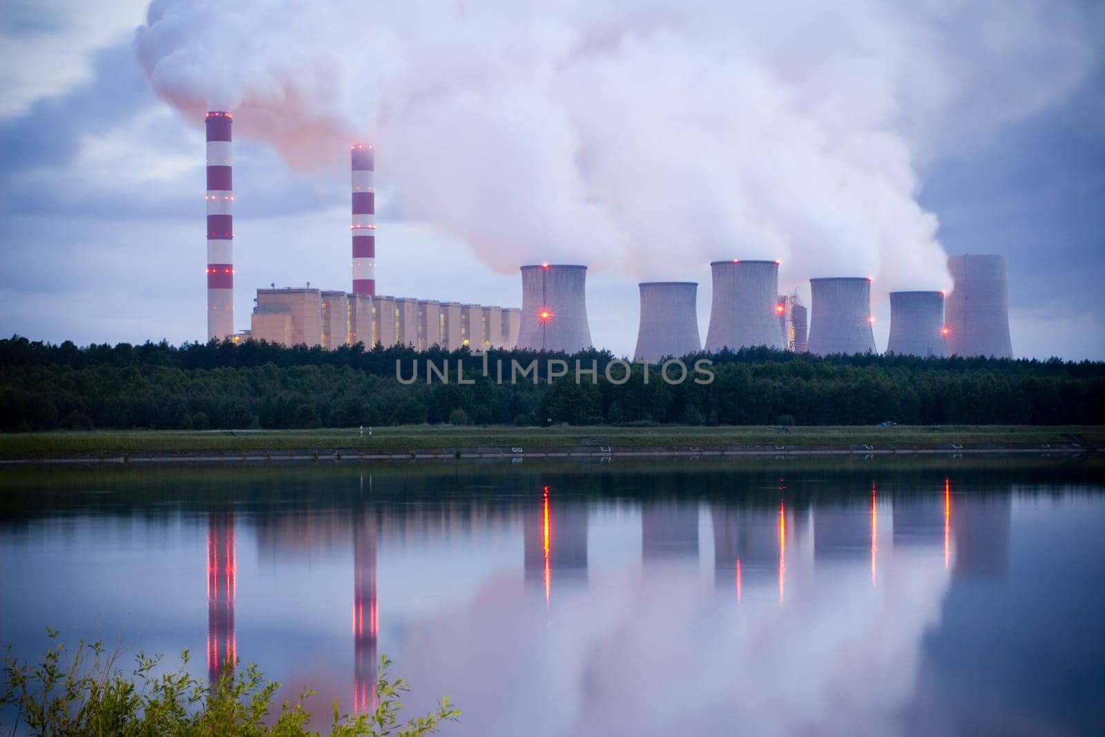 power station in Belchatow Poland - evening