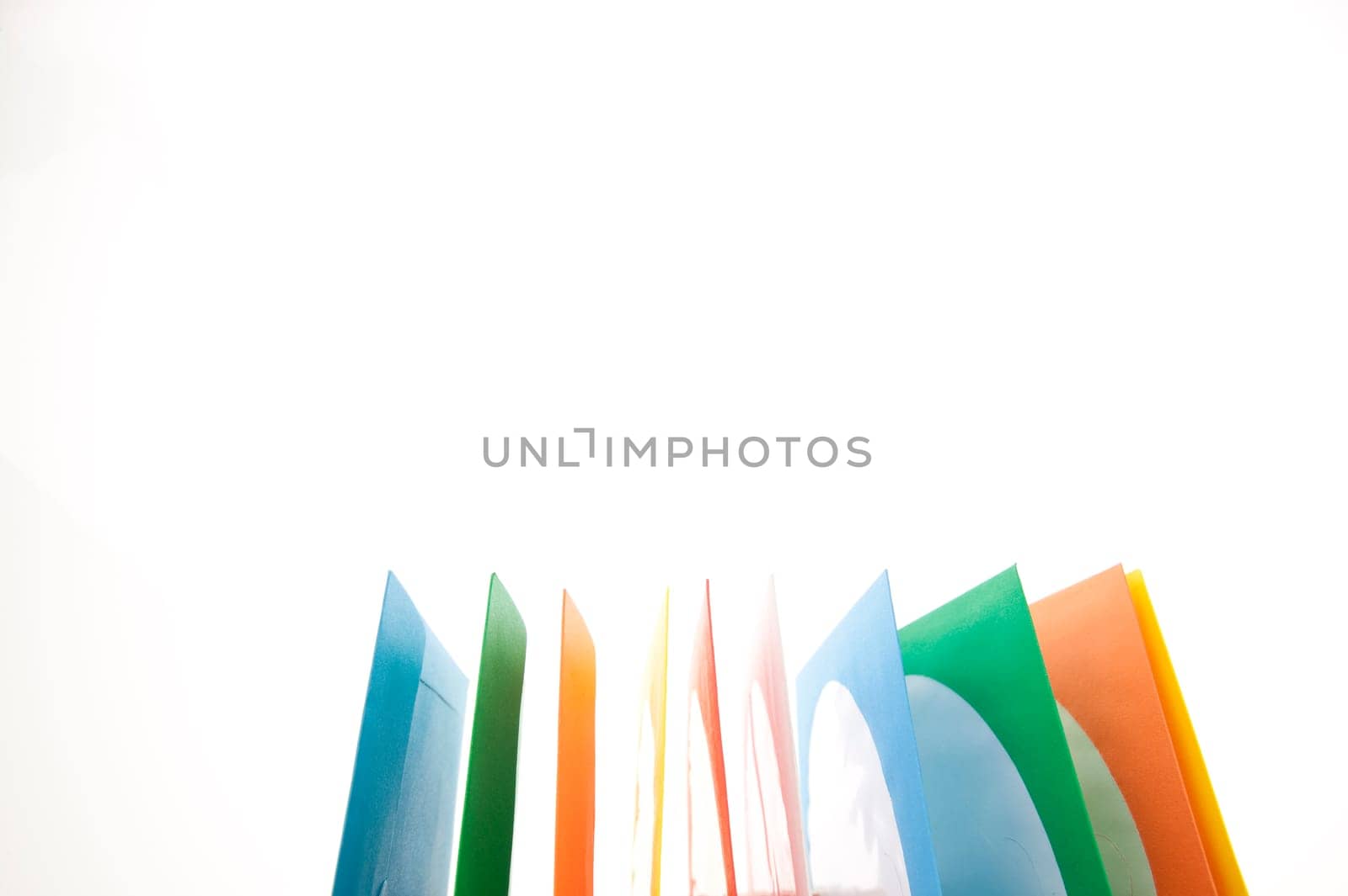Multiple disc sleeves, standing on a clean background with a disc showing in the first window.