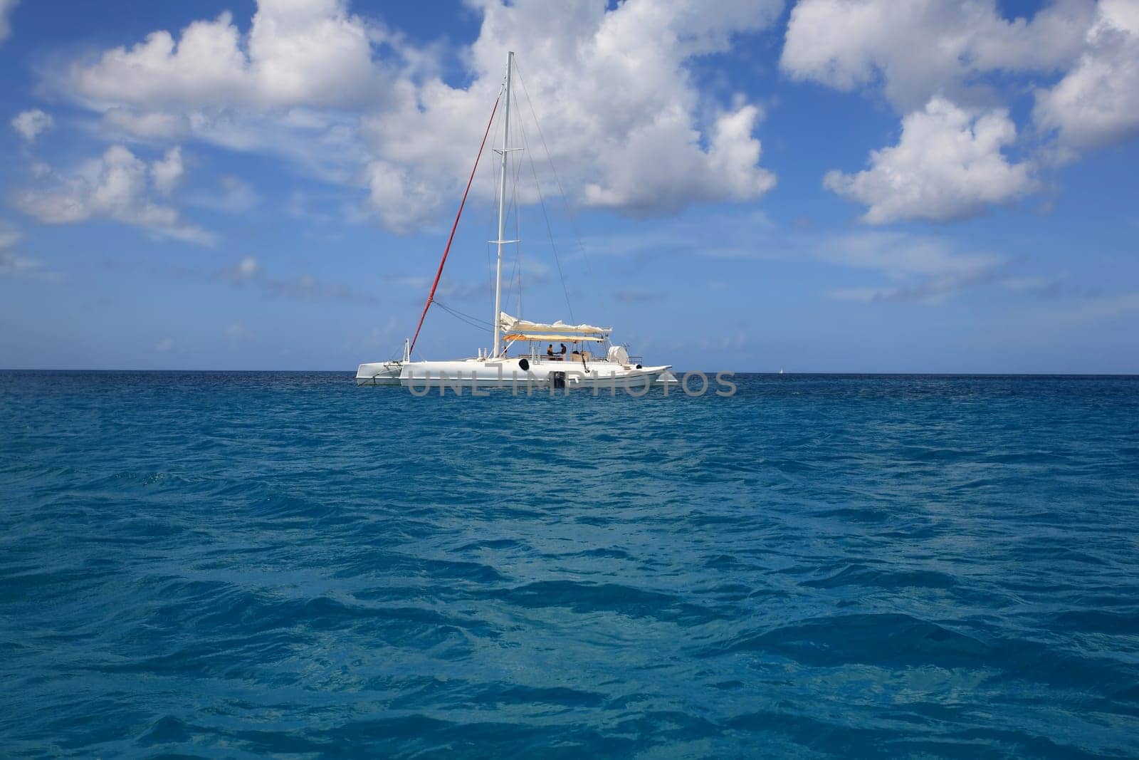 Boat on Caribbean Sea near Dominican Republic