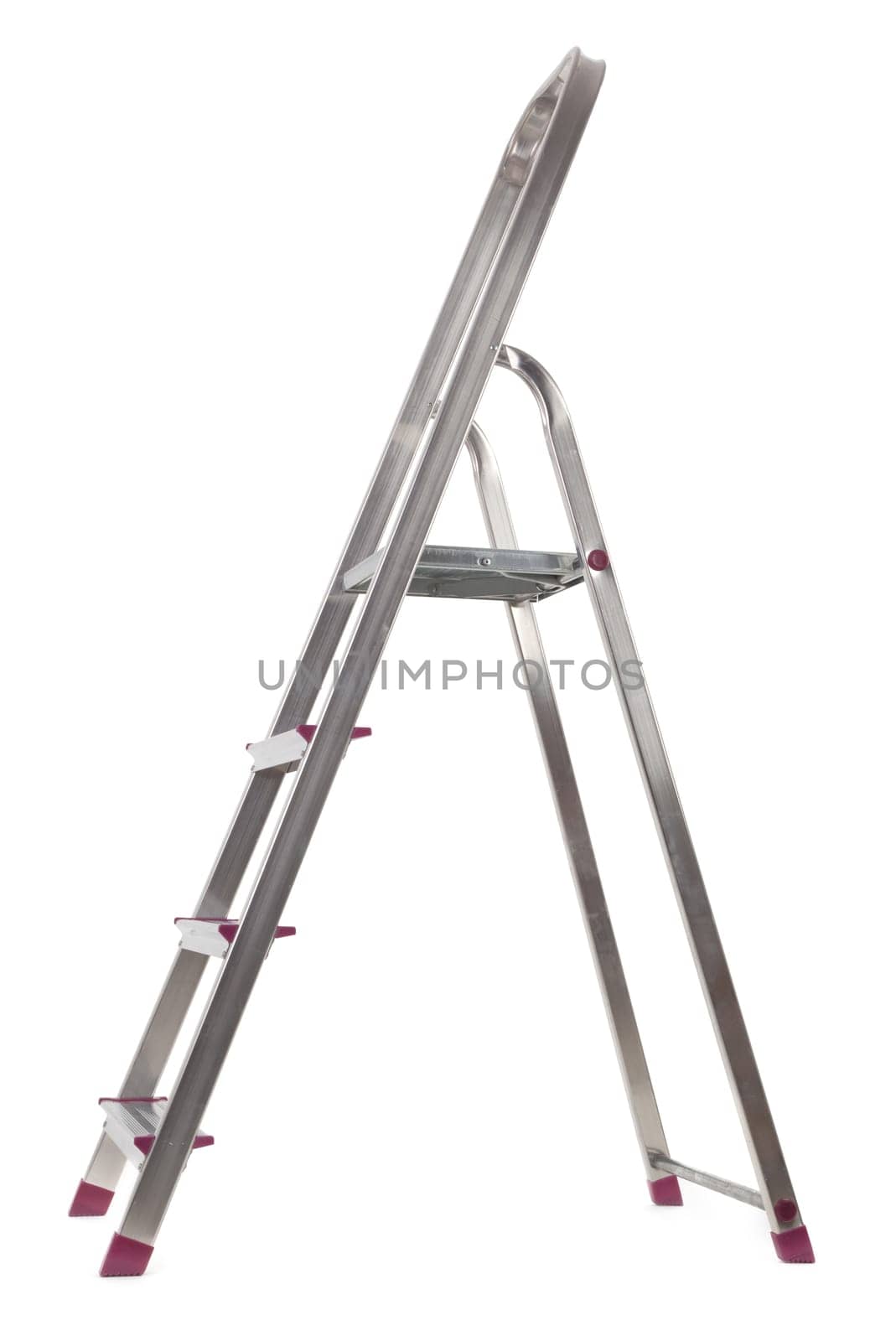 aluminium ladder isolated on white background