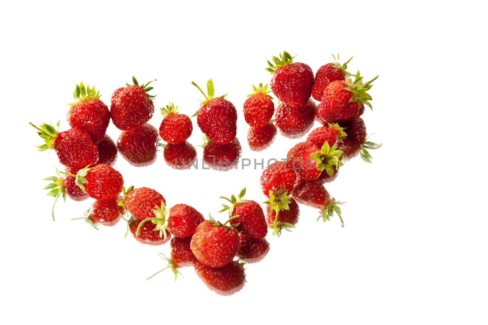 food series: red strawberry on the white background