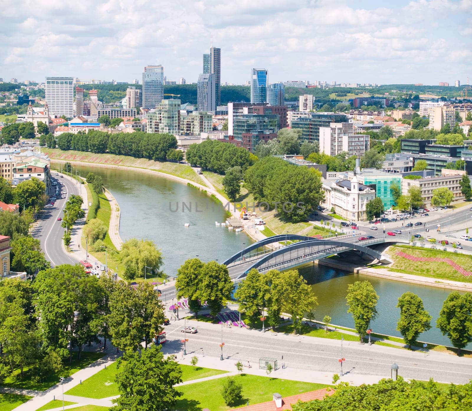 An aerial view of Vilnius, capital of Lithuania