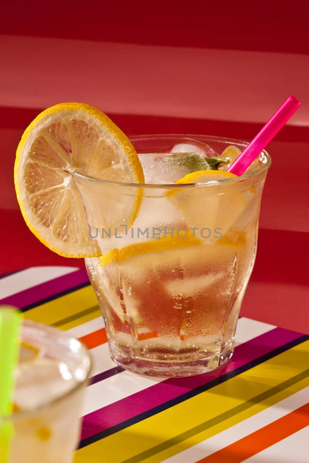 drink series: cold tea with mint and lemon