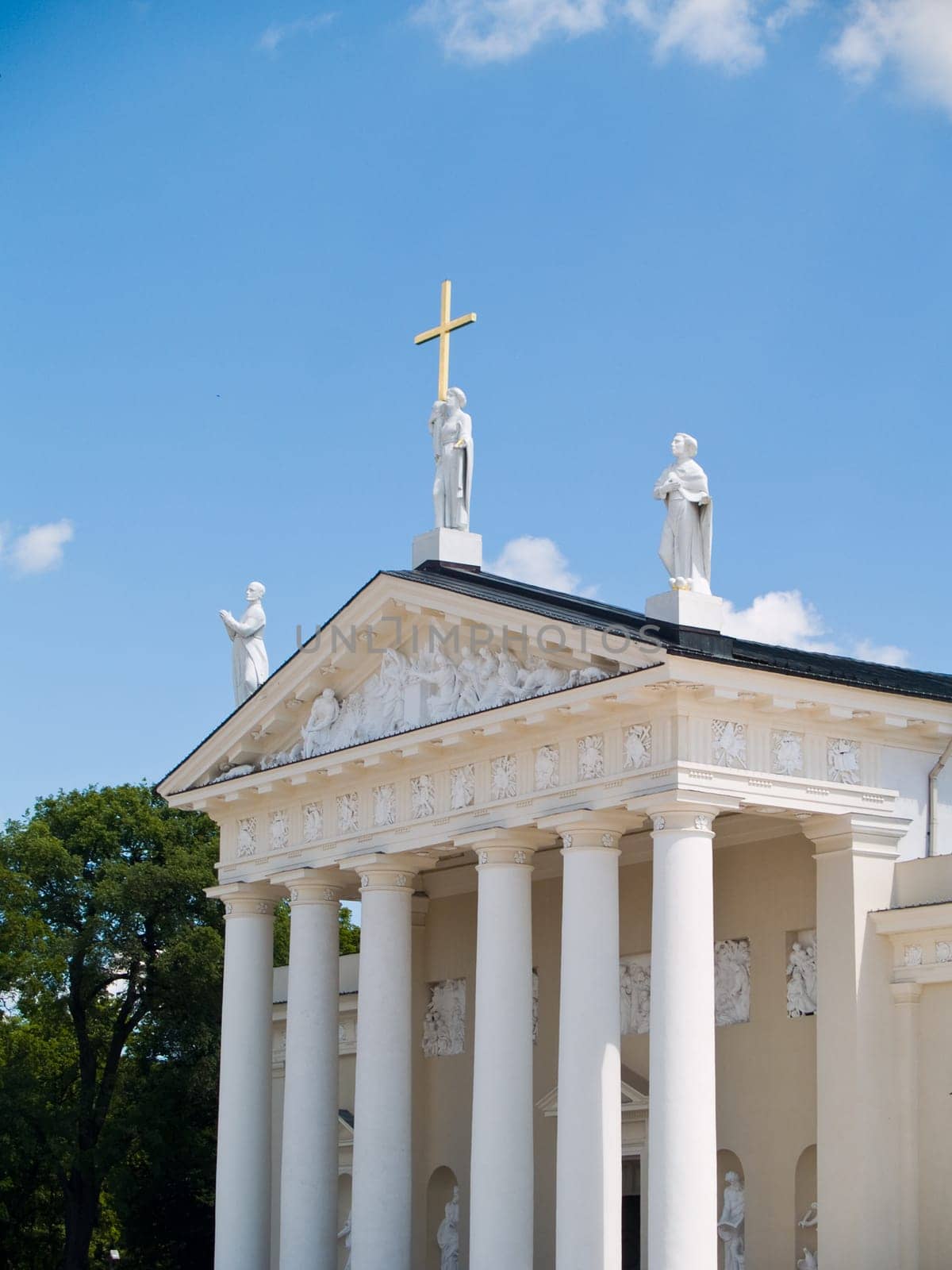 A view of the Vilnius Cathedral in Vilnius, Lithuania