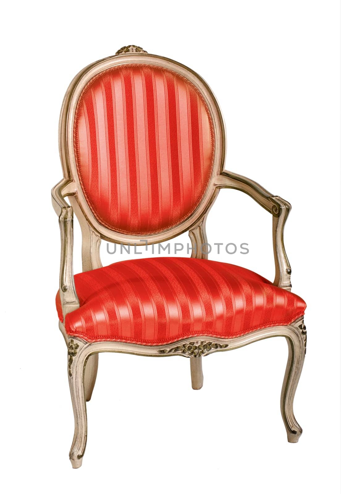 Red fire armchair in retro style