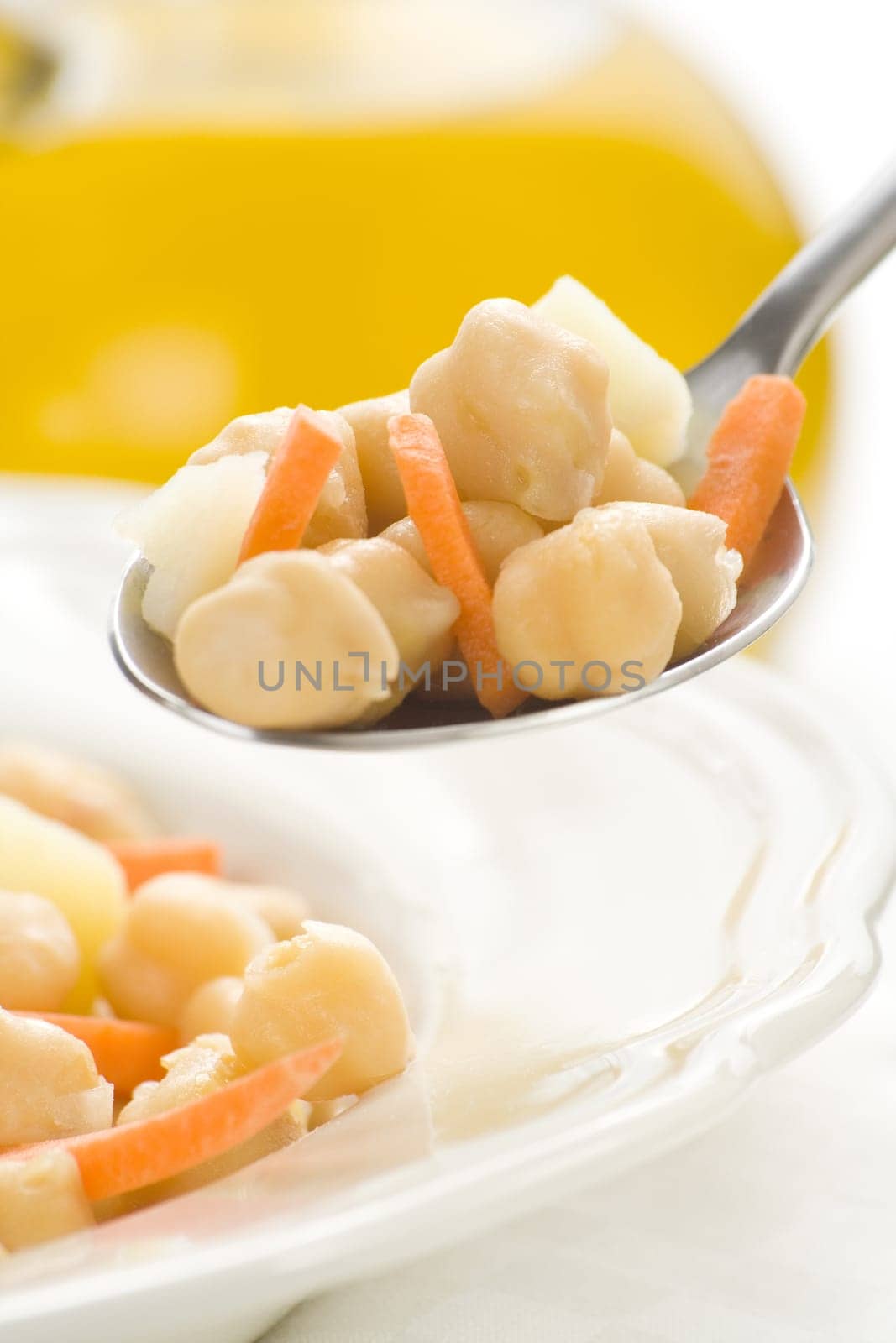 chickpeas delicious homemade carrot and potato dish isolated