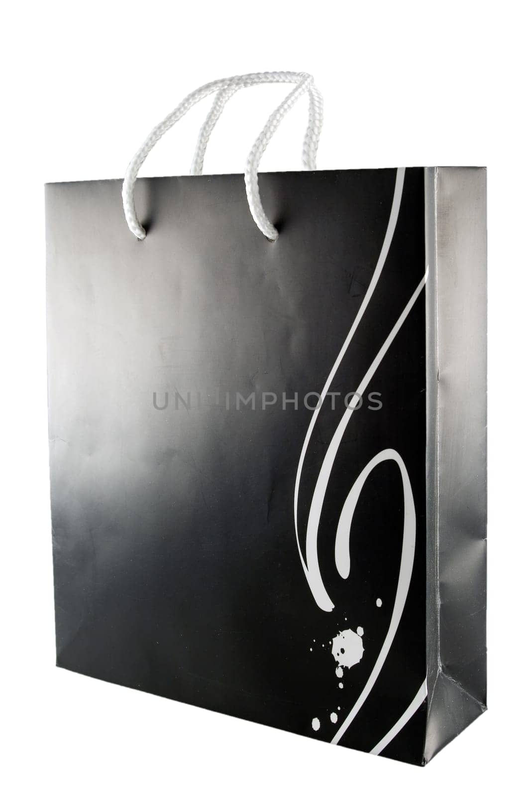 Black shopping bag isolated on white