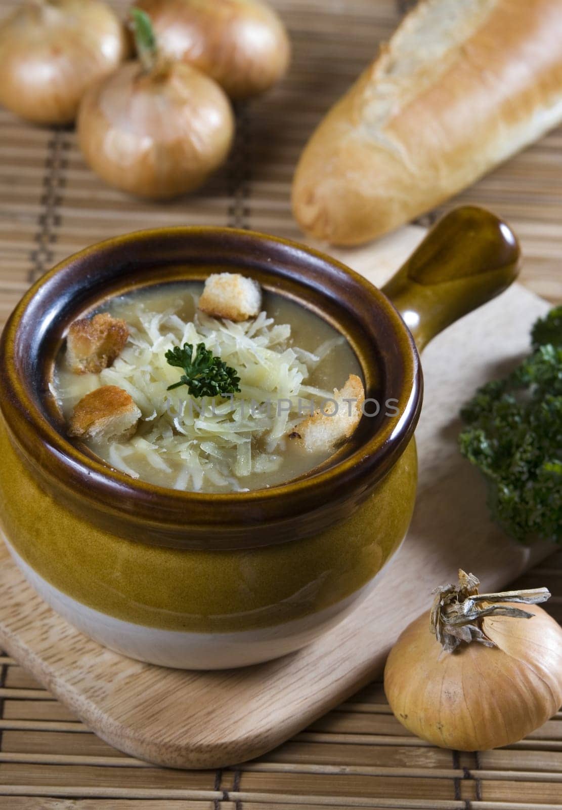 French onion soup with cheese