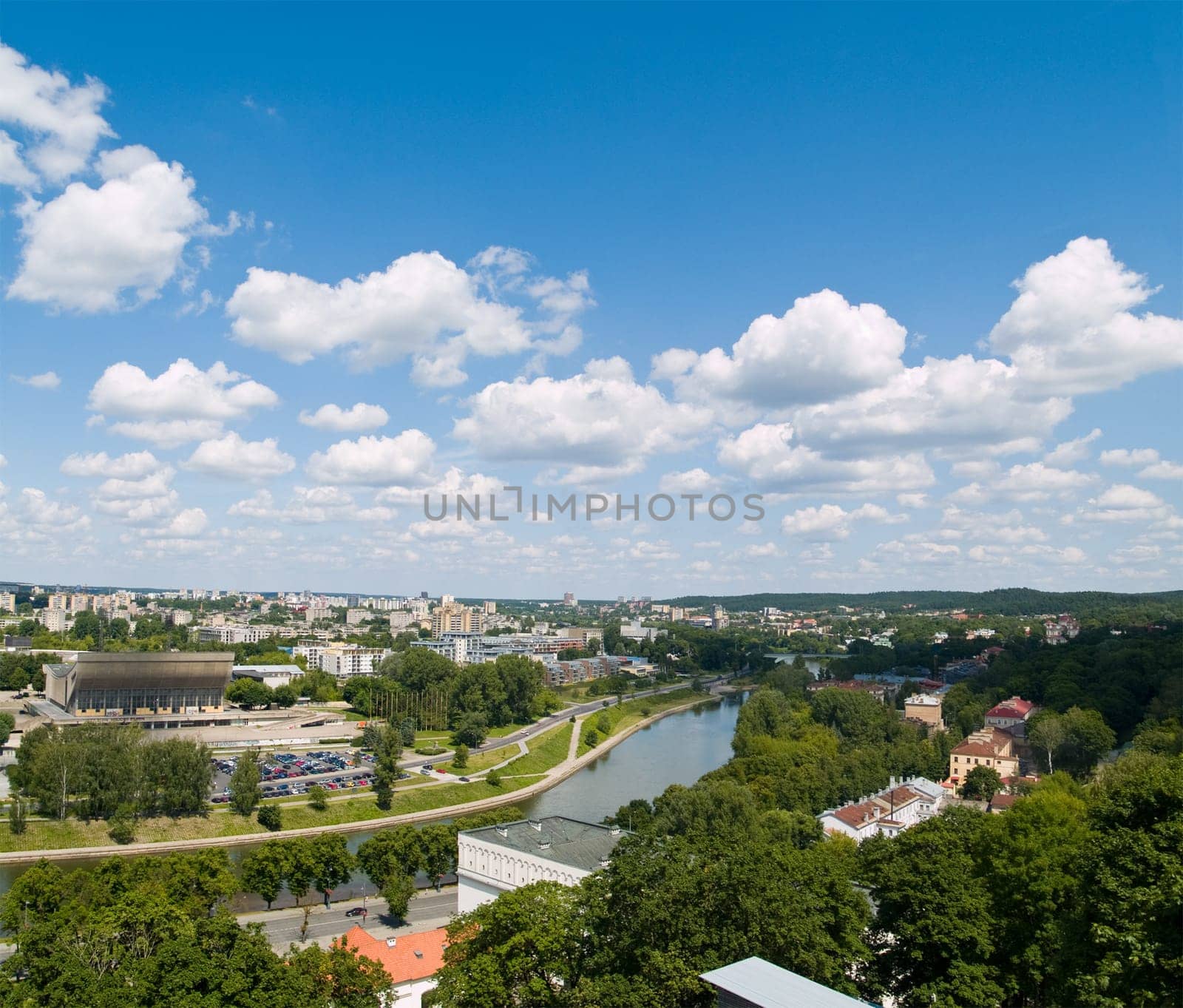 An aerial view of Vilnius, capital of Lithuania