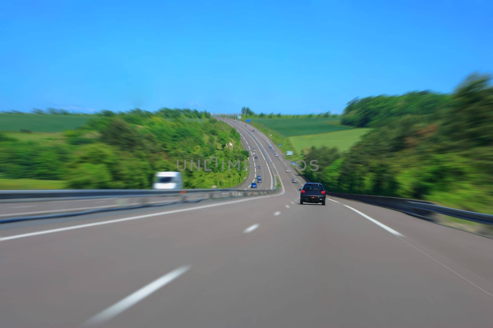 Country Highway with motion blur