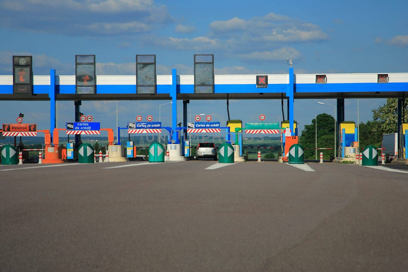 Highway road to toll in France
