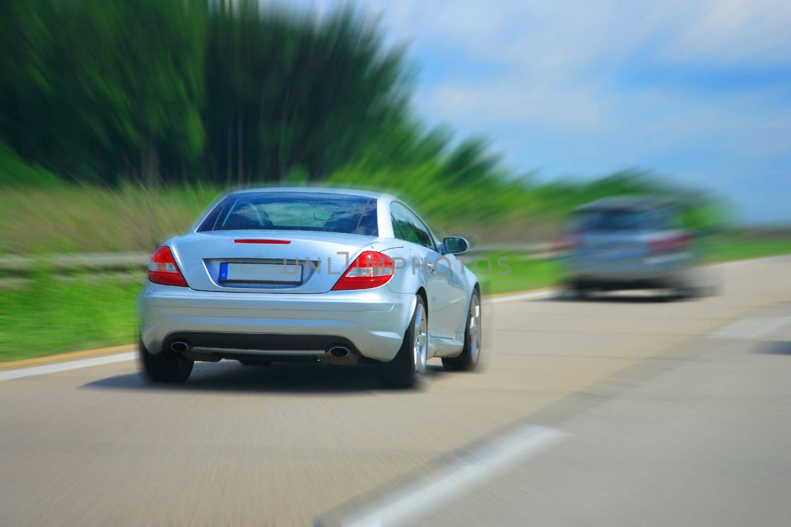 Country Highway with motion blur