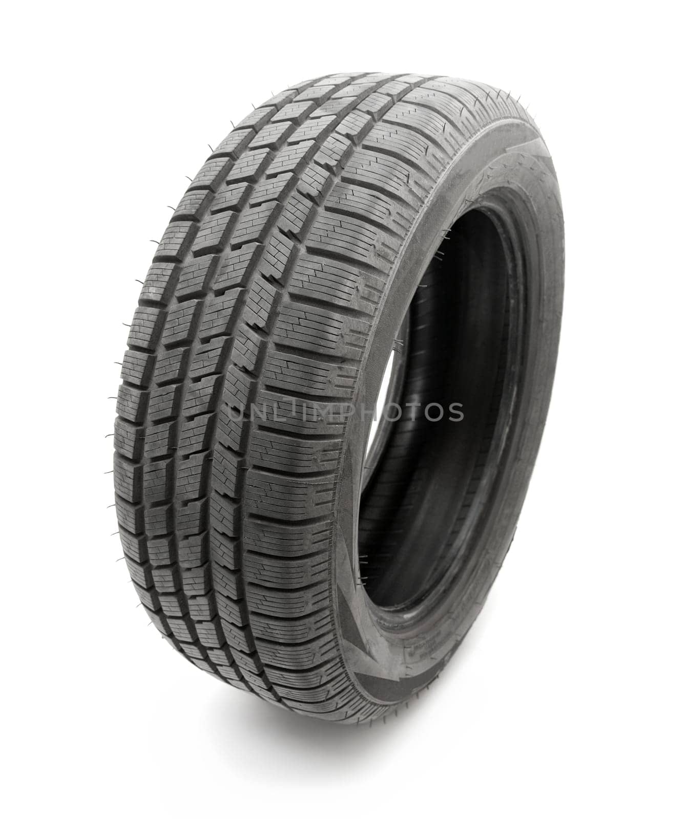 Car tyre isolated on white background