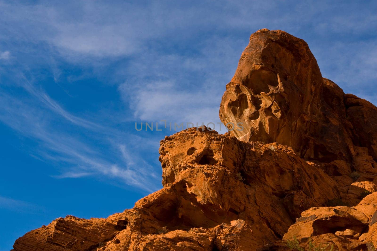 Top of a red rock mountain in Valley Of Fire State Park
