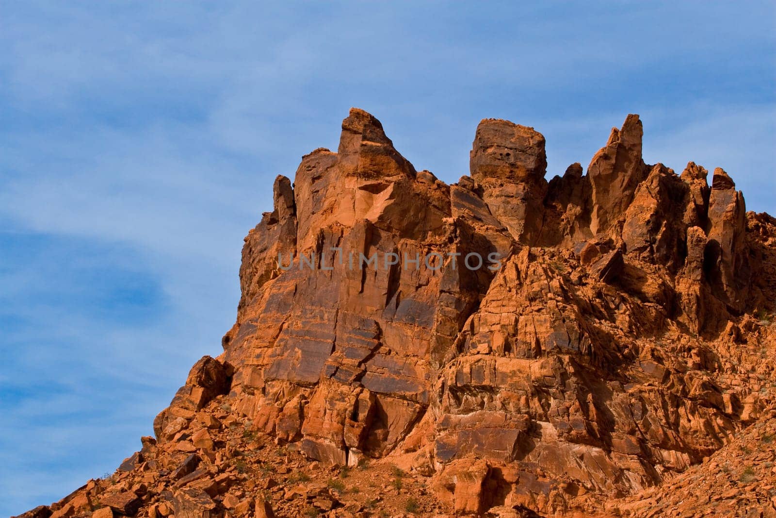 Top of a red rock mountain in Valley Of Fire State Park