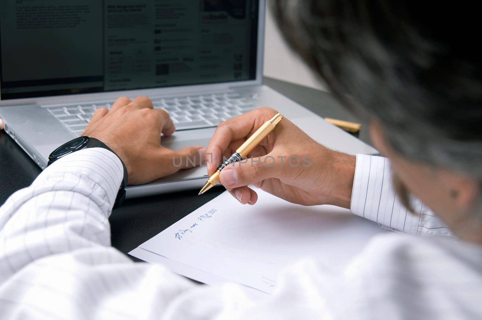 Working at his desk
