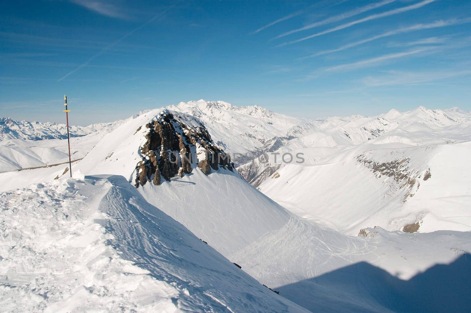High mountain landscape covered with snow