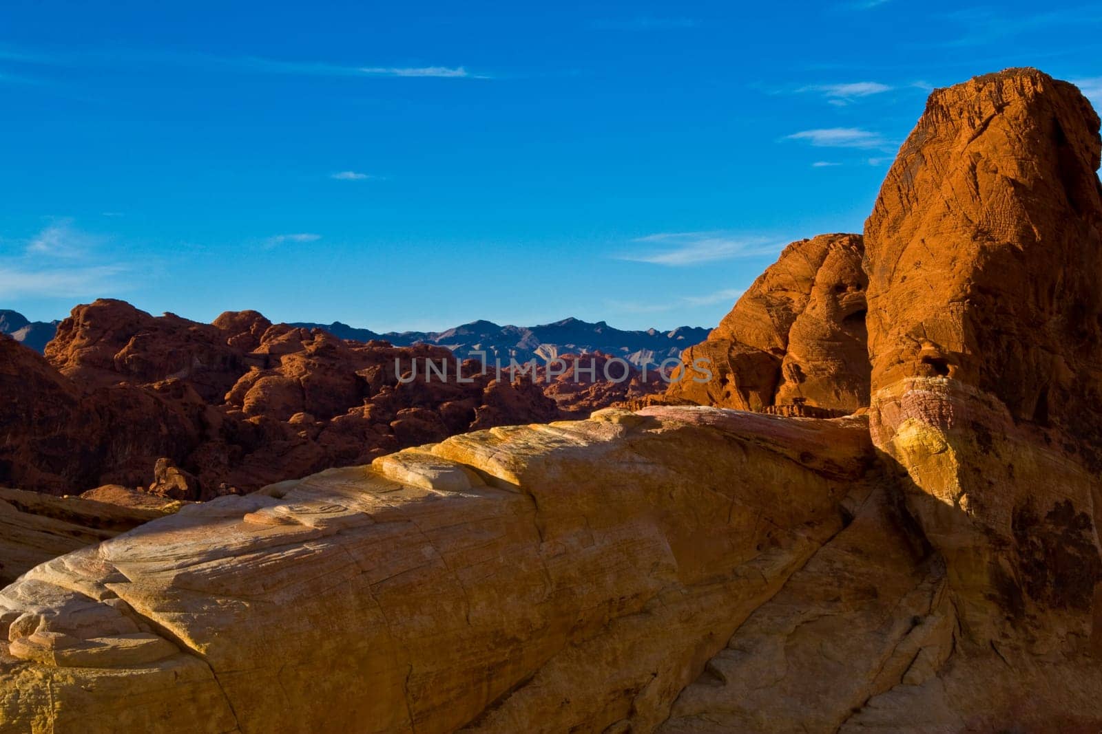 Landscape of White Domes at sunset  in Valley Of Fire State Park