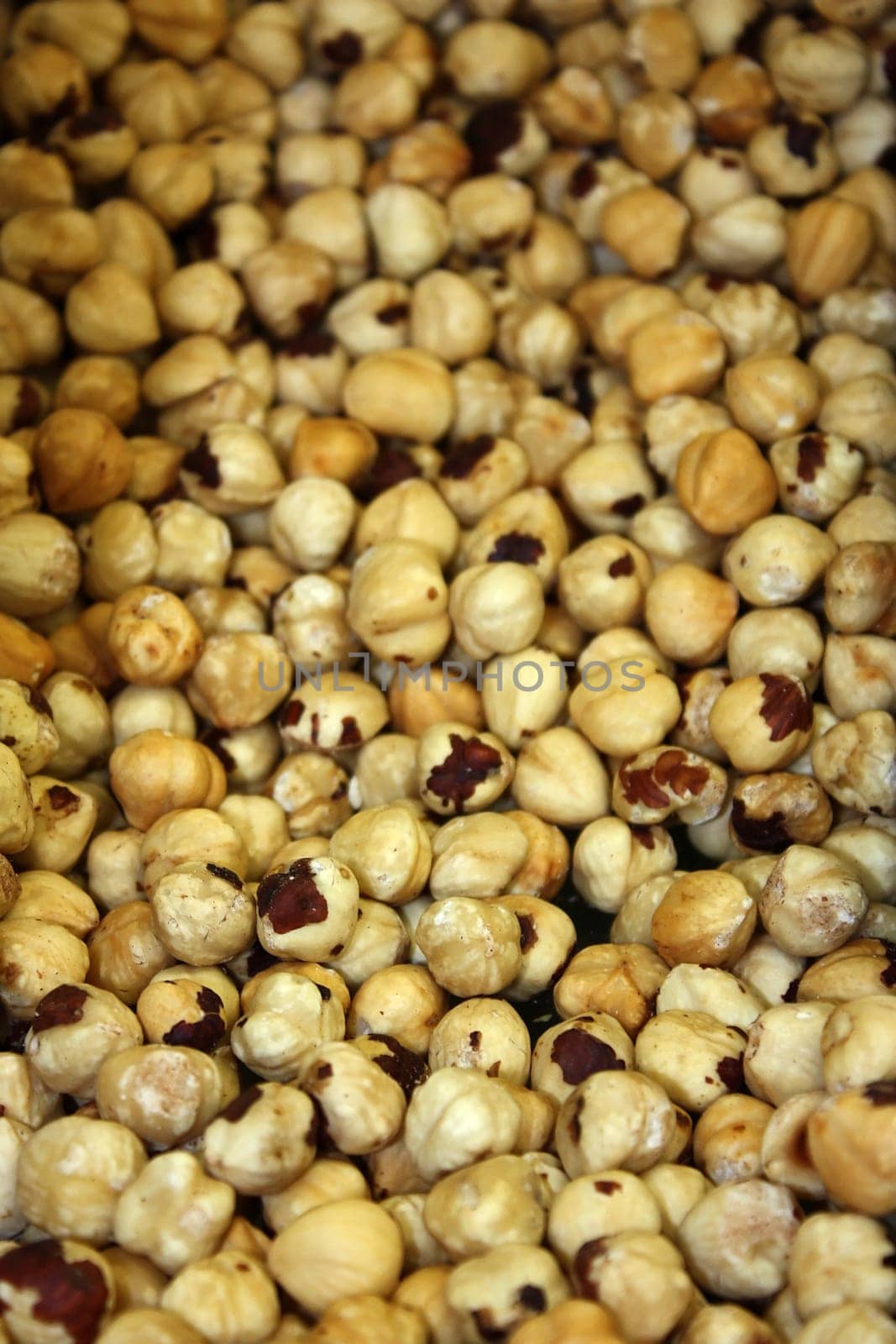 Close up of pile of hazelnuts