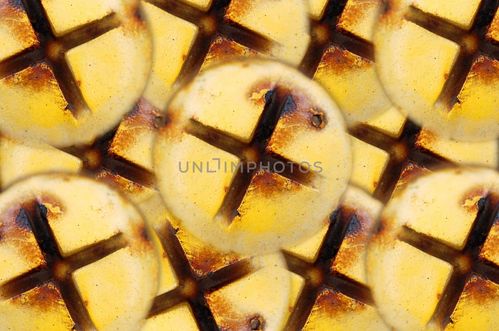 Rusty metal screws pattern. Abstract background texture.