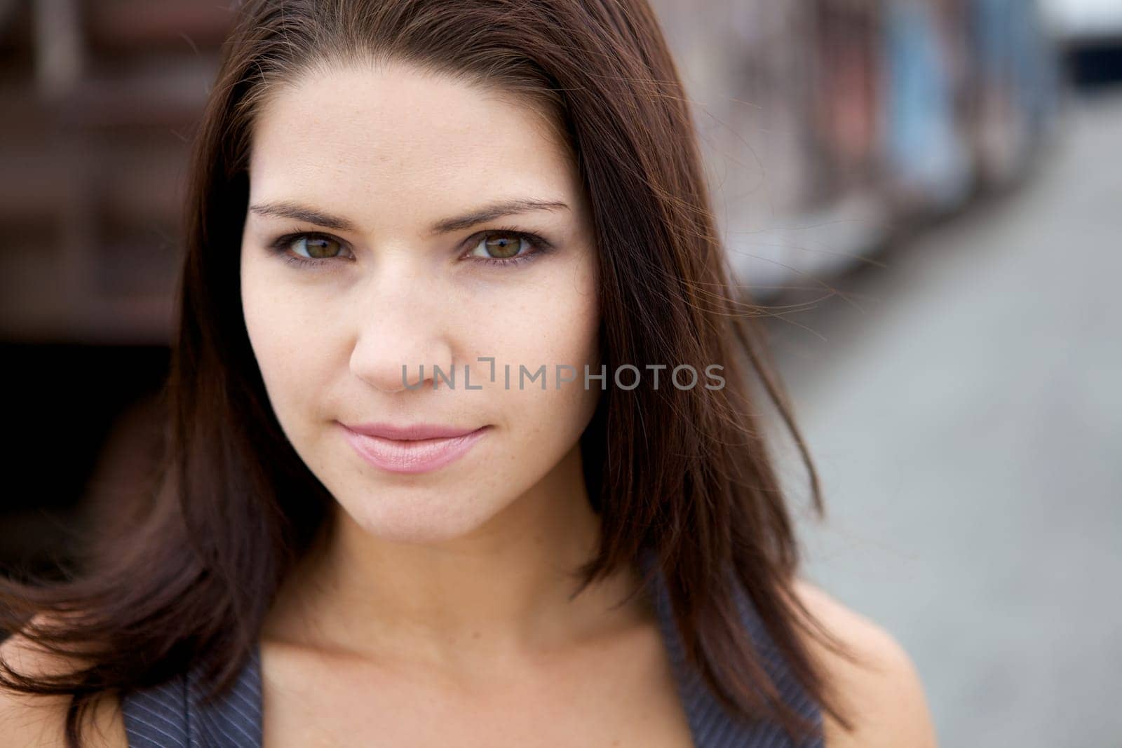 An Edgy Brunette with a pink backround