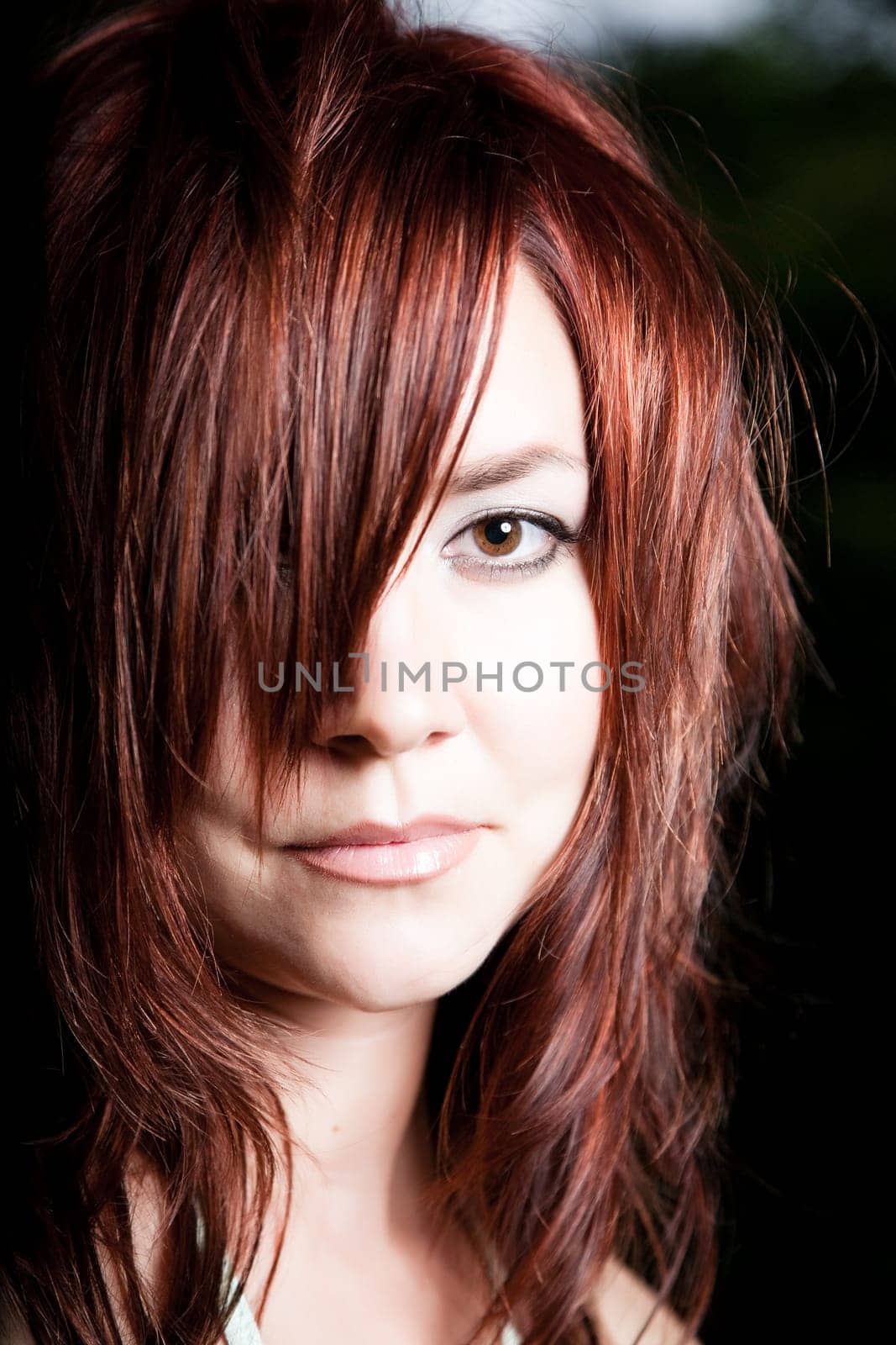 Woman With Brown Eyes. Close-Up Portrait