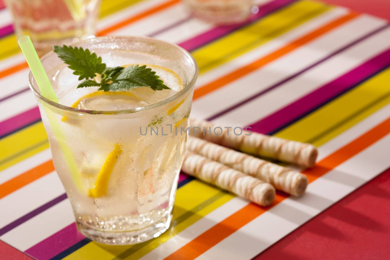 drink series: cold tea with mint and lemon