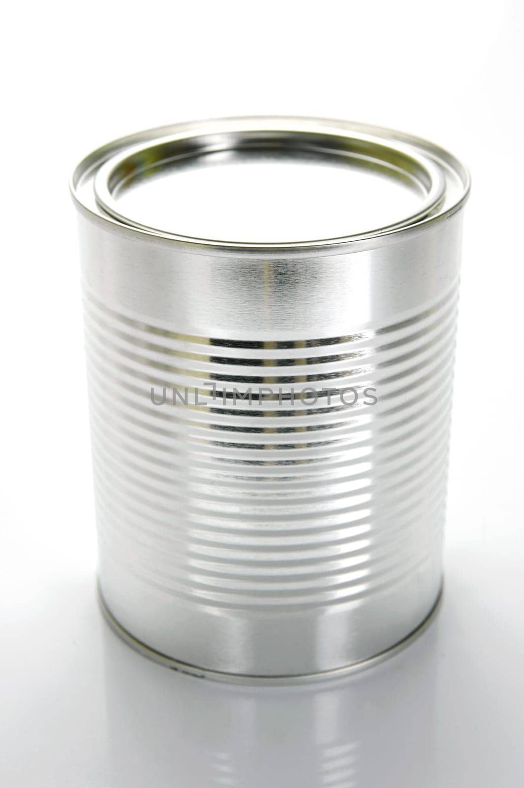 Tin cannisters isolated against a white background