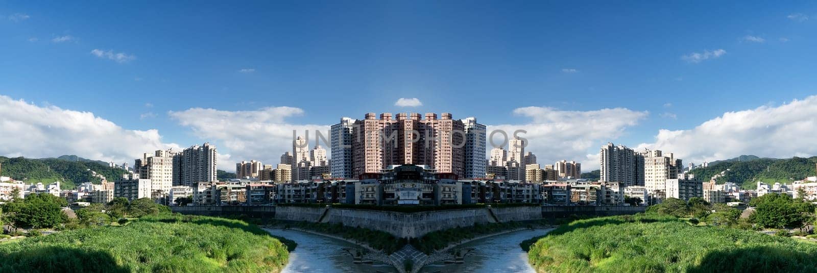 Here is the panoramic city scene of day in Taiwan.