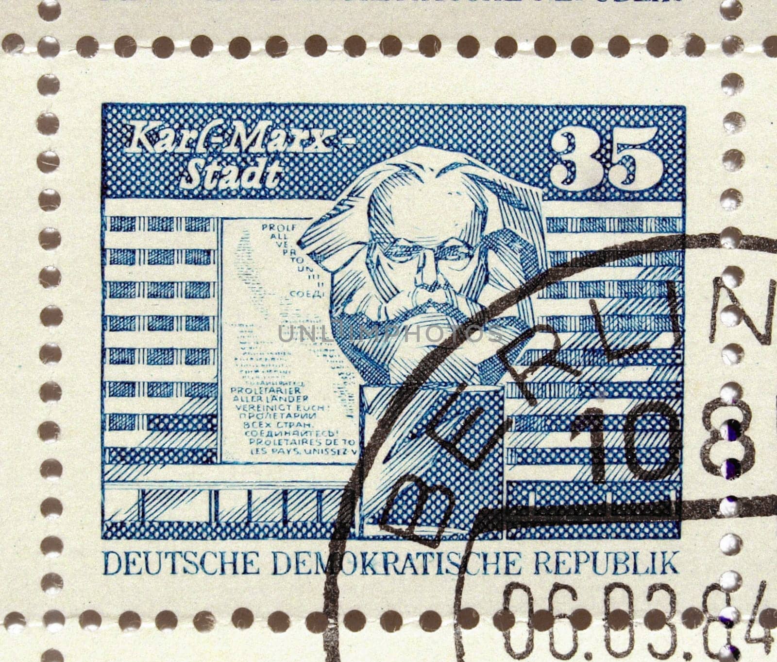 German Democratic Republic (DDR) stamps with Karl Marx